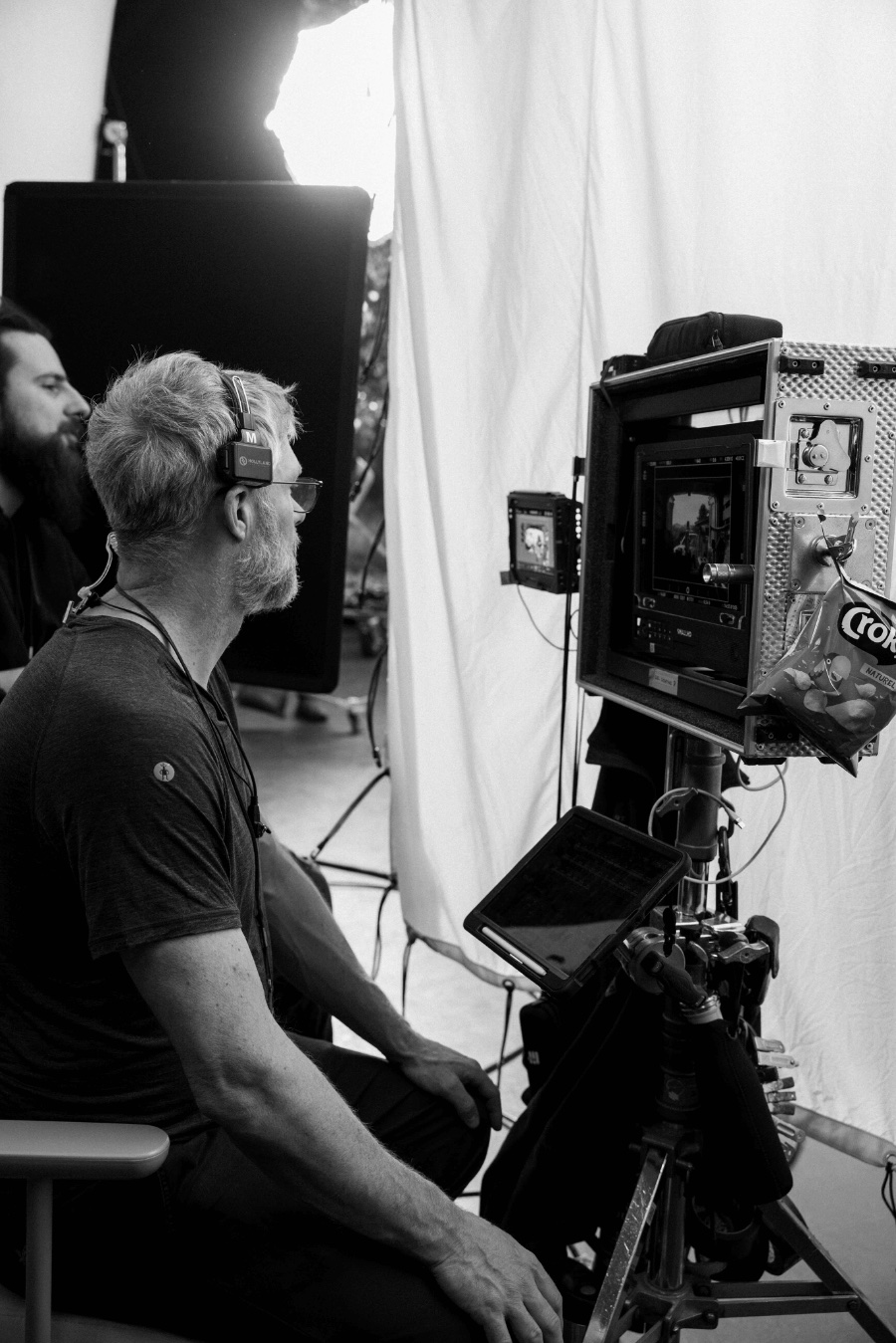 At the monitor